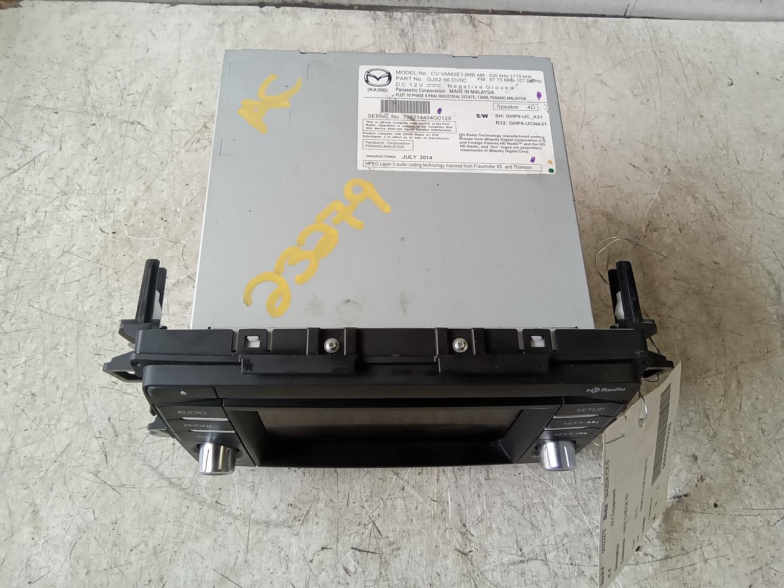 MAZDA CX-5 15 receiver, w/navigation, (AM-FM-CD, single), 6