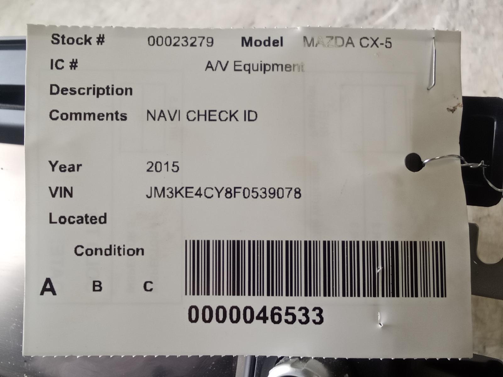 MAZDA CX-5 15 receiver, w/navigation, (AM-FM-CD, single), 6