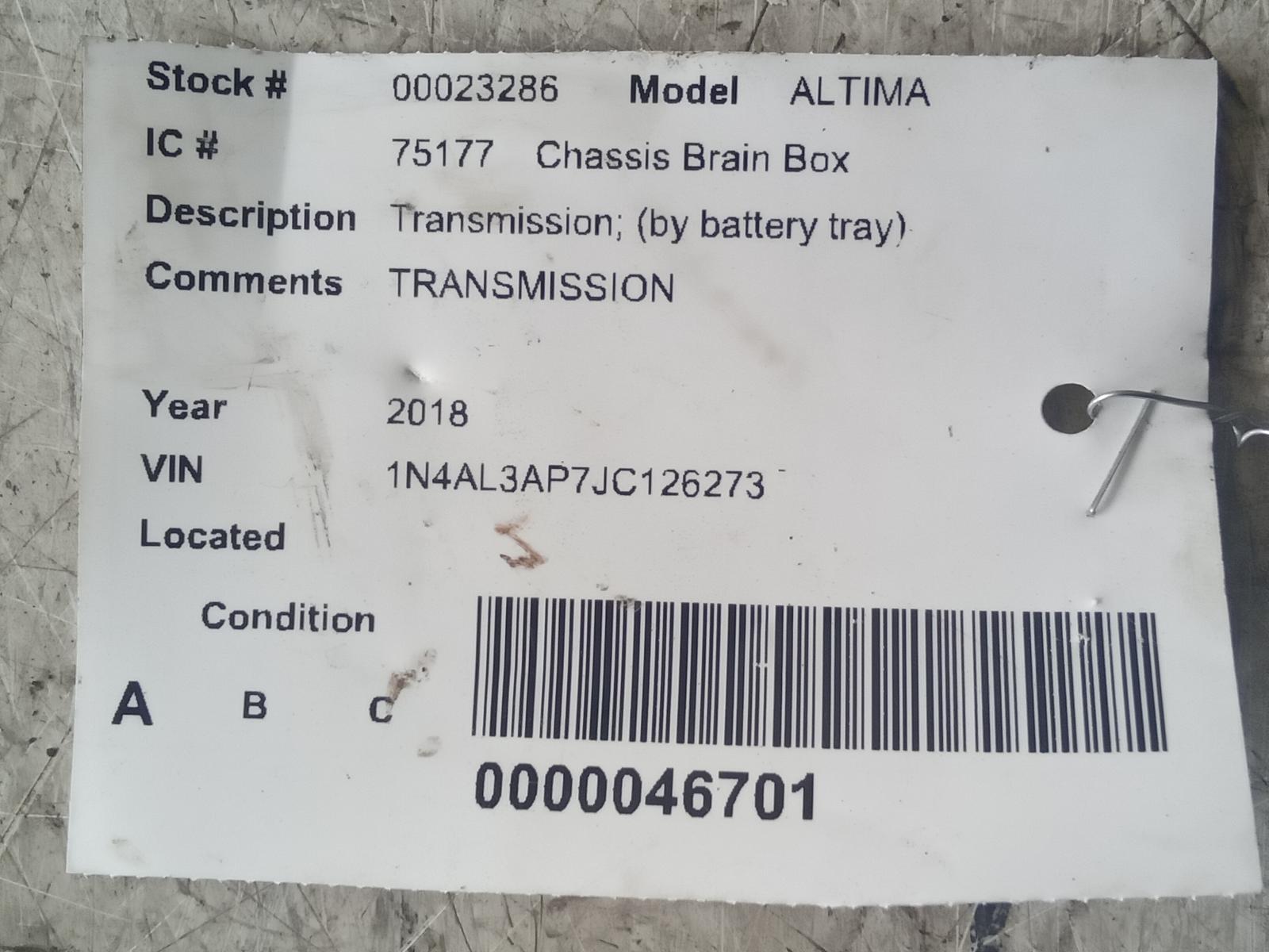 NISSAN ROGUE 2020 Transmission; (mounted to battery tray