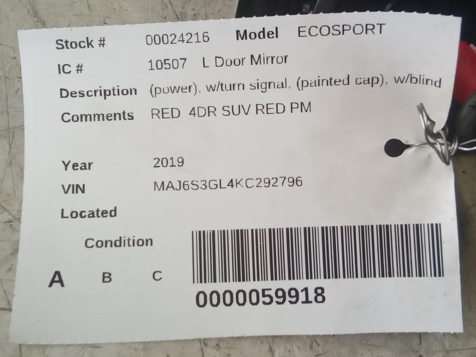 user_5816f61eページ 2019 FORD ECOSPORT 18-21 (power) W/turn Signal (painted Cap) W