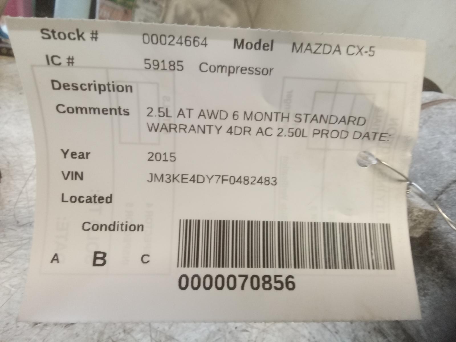 MAZDA CX-5 2019-2022 naturally aspirated AC Compressor - AC Auto Parts