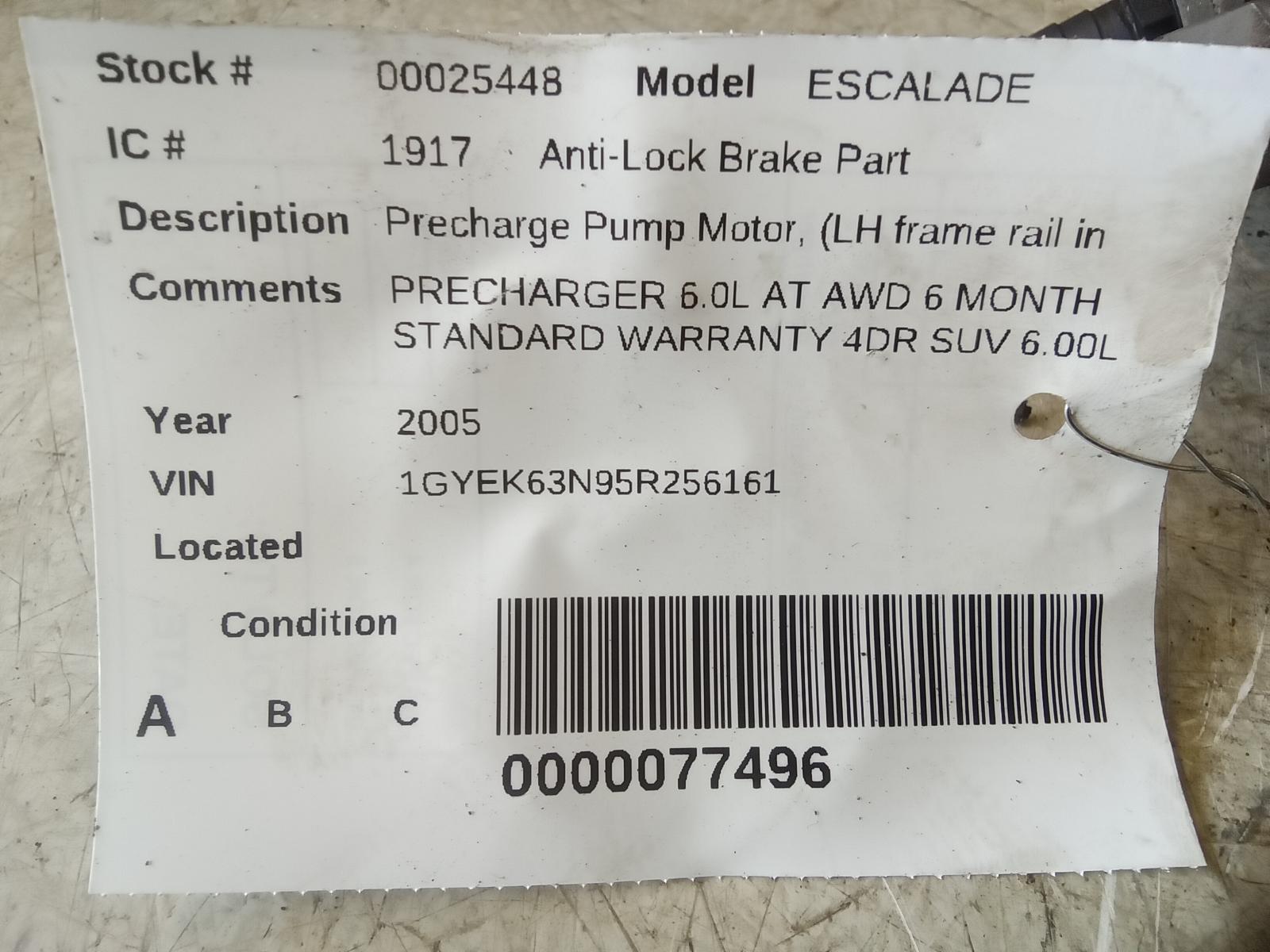 キャデラックス CADILLAC ESCALADE ESV 2003-2004 Precharge Pump Motor; (LH