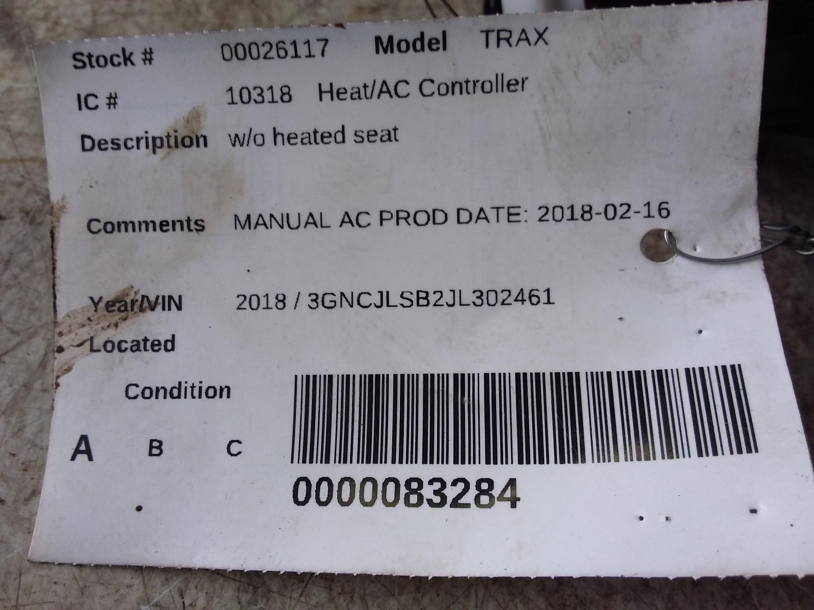 user_c8c0ecc1ページ CHEVROLET TRAX 2019-2020 w/AC (opt C60), w/o electric heater; w/o